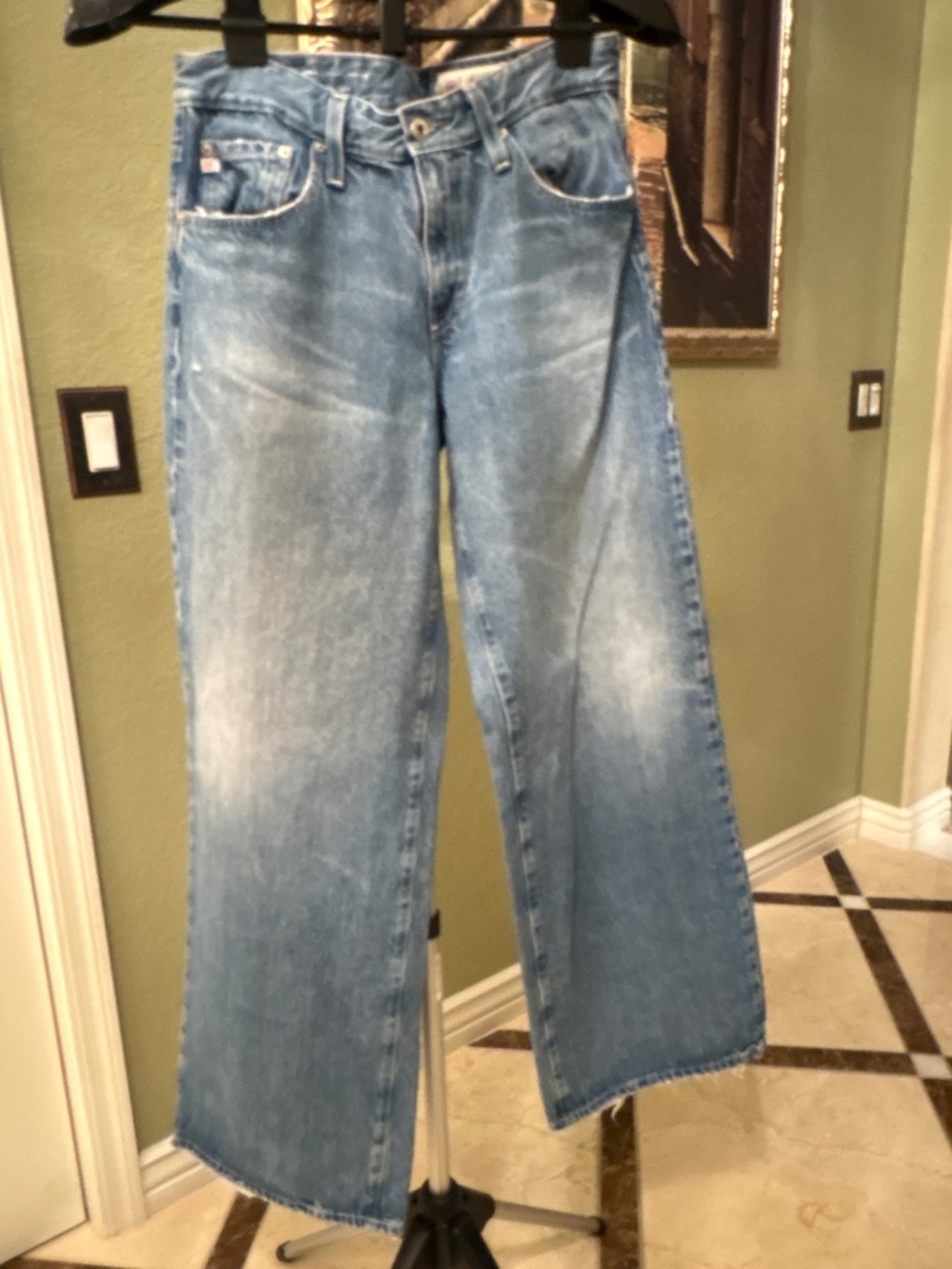 AG Adriano Goldschmied Saige Wide Leg Crop AG-ed Denim Jeans - Size 27